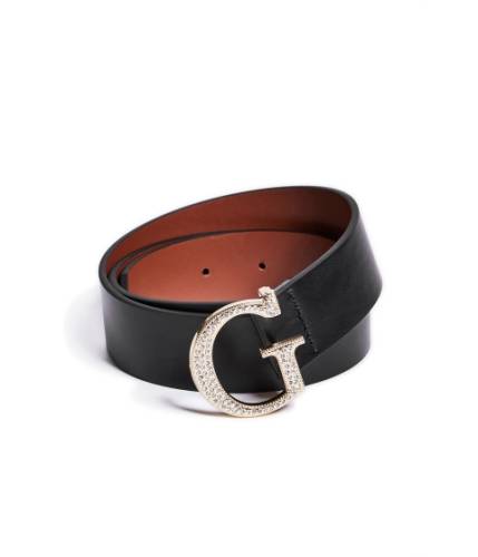 Ceasuri femei Guess rhinestone g logo buckle belt black