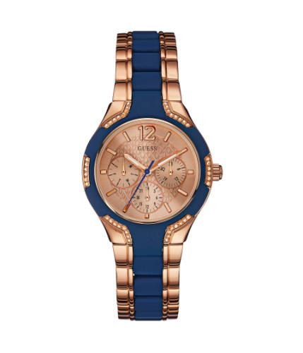 Ceasuri femei guess rose gold-tone and blue watch no color