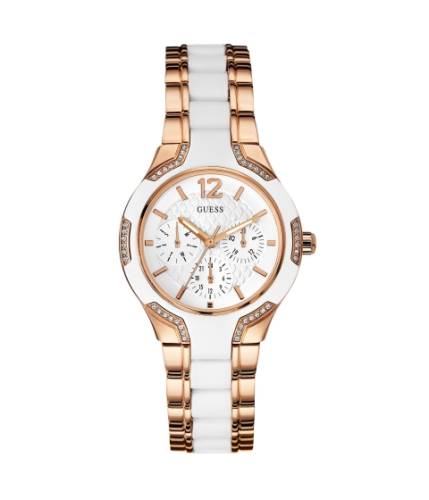 Ceasuri femei guess rose gold-tone and white watch no color