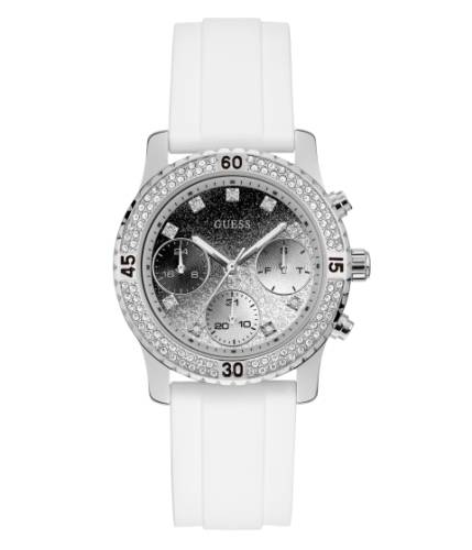 Ceasuri femei guess silver-tone ombre multifunctional watch white