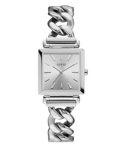 Ceasuri femei Guess square silver-tone analog watch silvernavy
