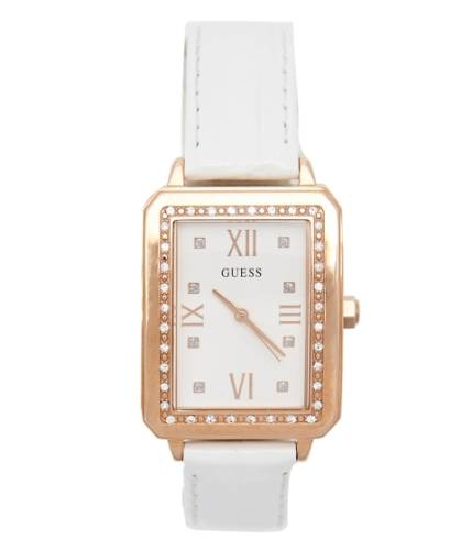 Ceasuri femei guess white and rose gold-tone analog watch no color
