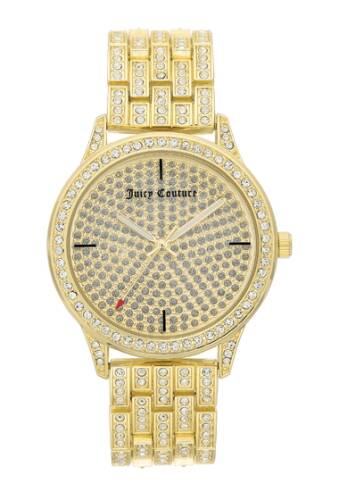 Ceasuri femei juicy couture womens gold-tone pave crystal bracelet watch 38mm no color