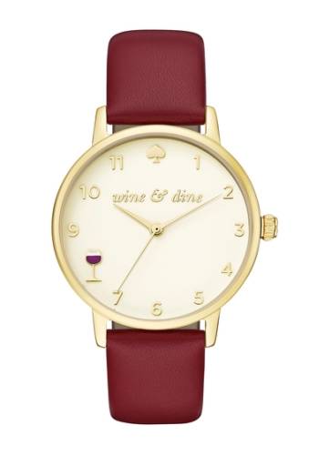 Ceasuri femei kate spade new york womens metro red leather strap watch 34mm no color