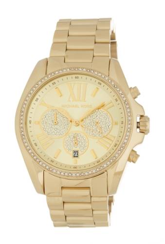Ceasuri femei Michael Kors womens bradshaw chronograph crystal embellished bracelet watch 43mm gold