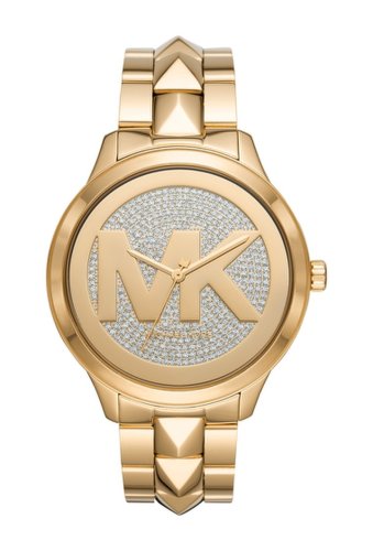 Ceasuri femei michael michael kors womens mercer diamond pave quartz bracelet watch 44mm gold