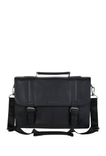 Genti barbati ben sherman premium karino leather double compartment briefcase black