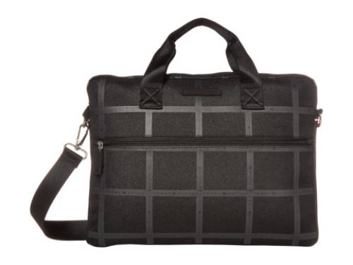 Genti barbati tommy hilfiger alexander - slim briefcase - logo print black tonal