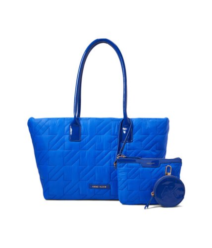 Genti femei ak anne klein quilted nylon tote with pouch galactic cobaltgalactic cobalt