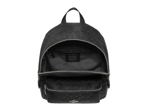 Genti femei coach signature nylon medium charlie backpack black