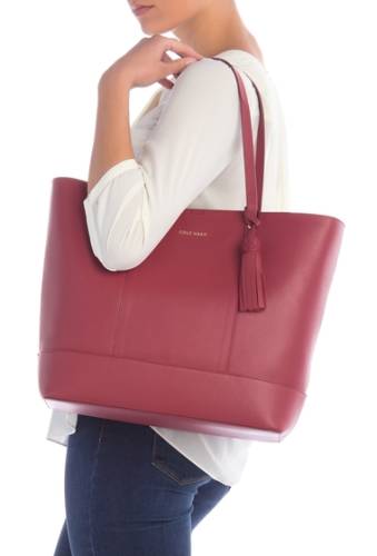 Genti femei cole haan bayleen leather tote red dahlia