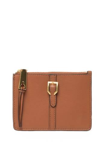 Genti femei cole haan kayden leather zip card case collection brown
