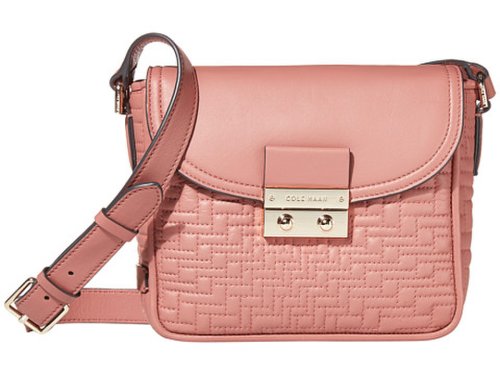Genti femei cole haan lock quilted crossbody withered rose