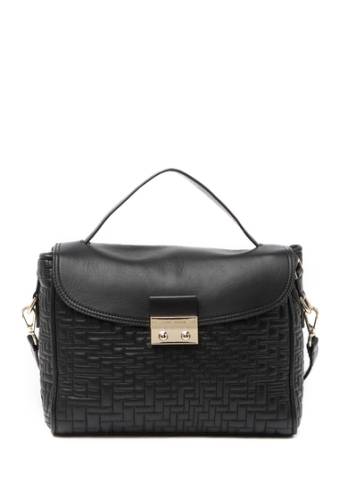 Genti femei cole haan quilted leather satchel black