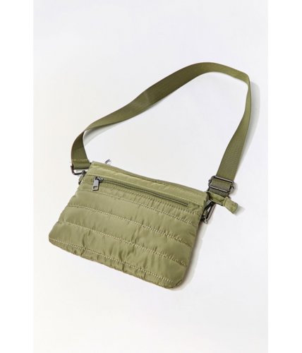 Genti femei forever21 channel-stitched crossbody bag olive