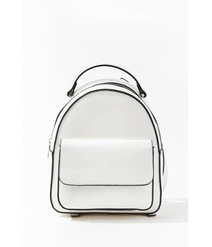 Genti femei forever21 faux leather backpack whiteblack