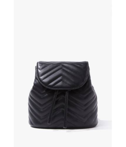 Genti femei forever21 faux leather chevron backpack black