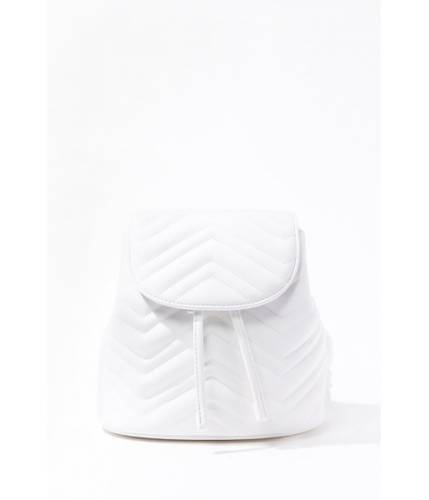 Genti femei forever21 faux leather chevron backpack white