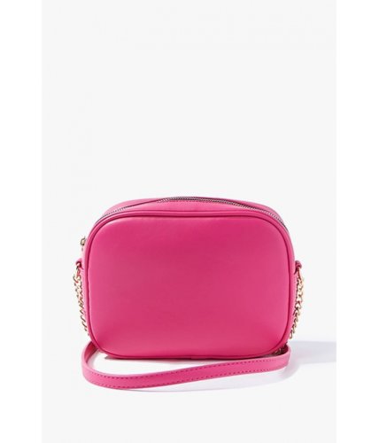 Genti femei forever21 faux leather crossbody bag hot pink