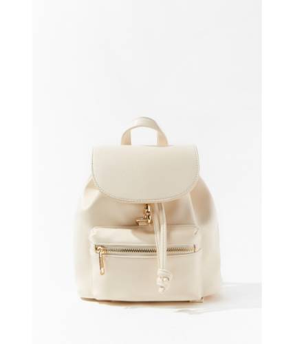 Genti femei forever21 faux leather drawstring backpack cream