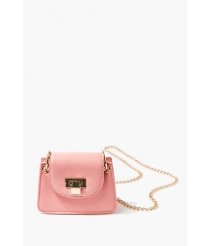 Genti femei forever21 faux leather flip-lock crossbody bag pink