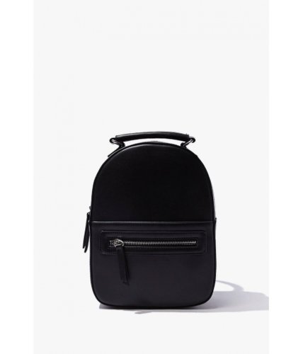 Genti femei forever21 faux leather structured backpack black