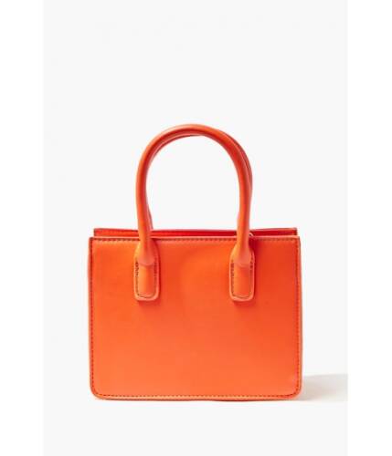 Genti femei forever21 faux leather top handle crossbody bag orange