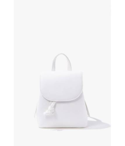 Genti femei forever21 structured faux leather backpack white