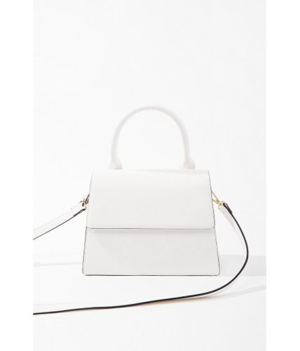Genti femei forever21 structured faux leather satchel white