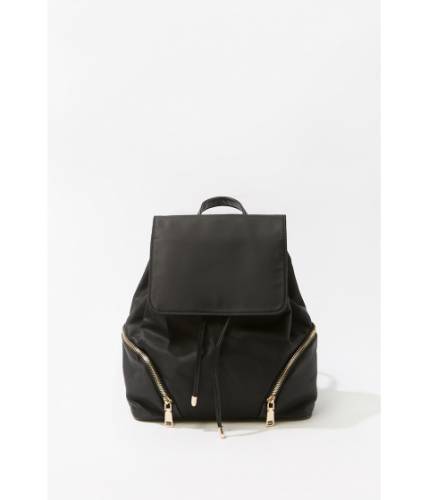 Genti femei forever21 zip-pocket drawstring backpack black