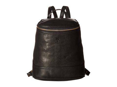 Genti femei frye madison small backpack black soft vintage leather