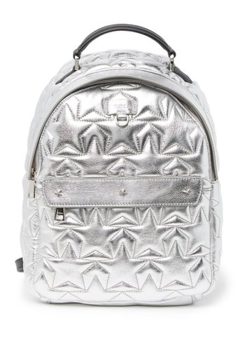 Genti femei furla favola star embossed leather backpack color silver