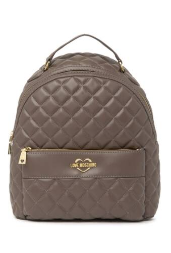 Genti femei love moschino borsa quilted backpack taupe