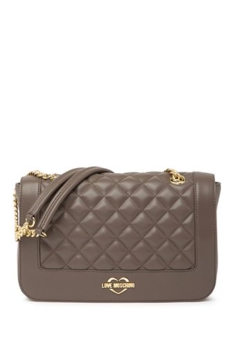 Genti femei love moschino borsa quilted chain-link shoulder bag taupe