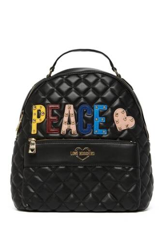 Genti femei love moschino borsa quilted peace backpack black