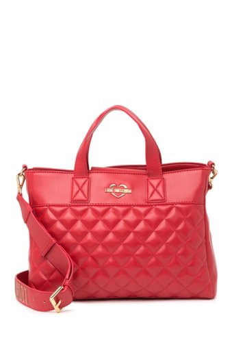 Genti femei love moschino borsa quilted shoulder bag red