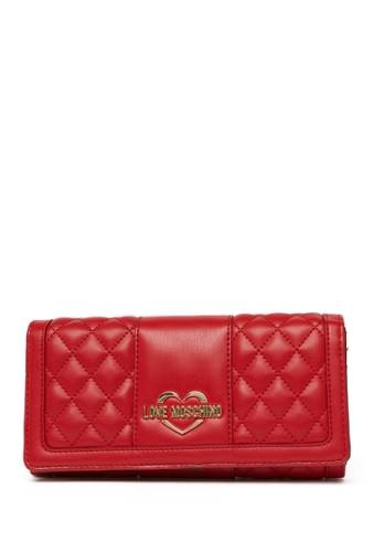 Genti femei love moschino portefeuille quilted wallet red