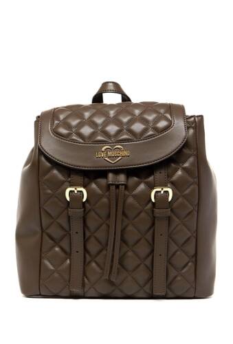 Genti femei love moschino quilted backpack taupe