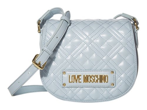 Genti femei love moschino quilted small saddle bag cloud