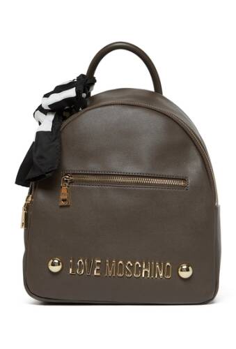 Genti femei love moschino soft grain backpack taupe