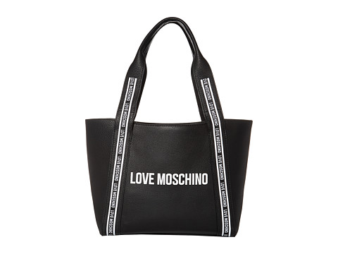 Genti femei love moschino taped logo tote bag black