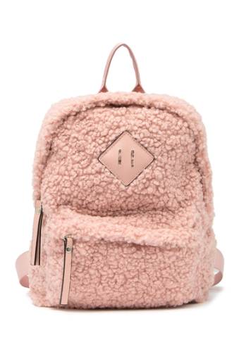 Genti femei madden girl faux shearling mini backpack blush