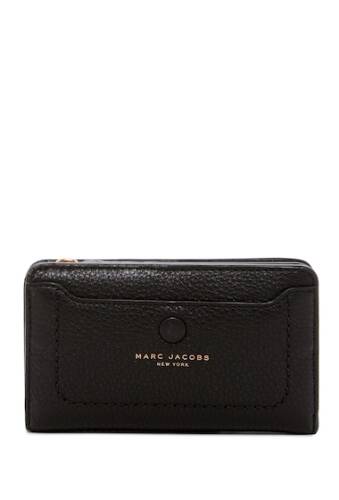Genti femei marc jacobs empire city compact leather wallet black