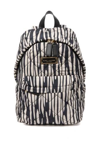 Genti femei marc jacobs quilted nylon printed backpack blackivory