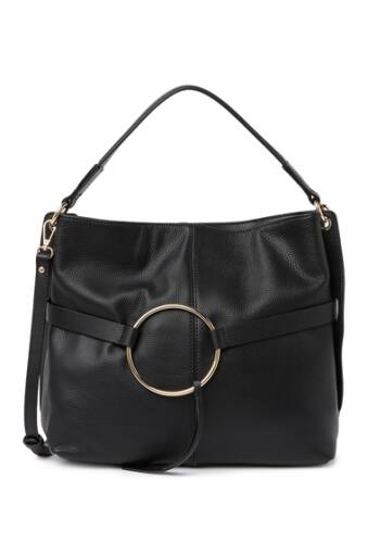 Genti femei melrose and market pebbled leather tassel ring shoulder bag black