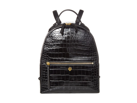 Genti femei tory burch croc-embossed mini backpack black