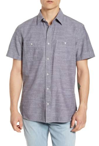 Imbracaminte barbati 1901 workwear short sleeve chambray button-up shirt grey shade