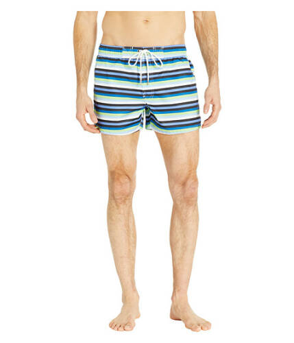 Imbracaminte barbati 2(x)ist fashion woven ibiza swim shorts bold stripelimeade white drawcord