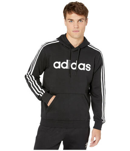 Imbracaminte barbati adidas essentials 3-stripe pullover linear hoodie blackwhite