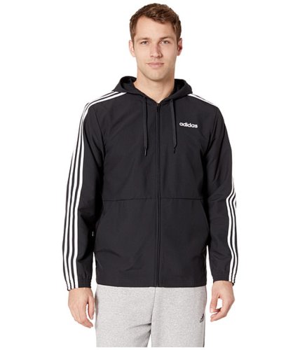Imbracaminte barbati adidas essentials 3-stripe woven hoodie blackwhite